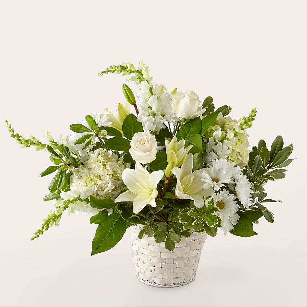 Ivory Elegance Floral Basket – Occasions Of Love, Huntersville NC