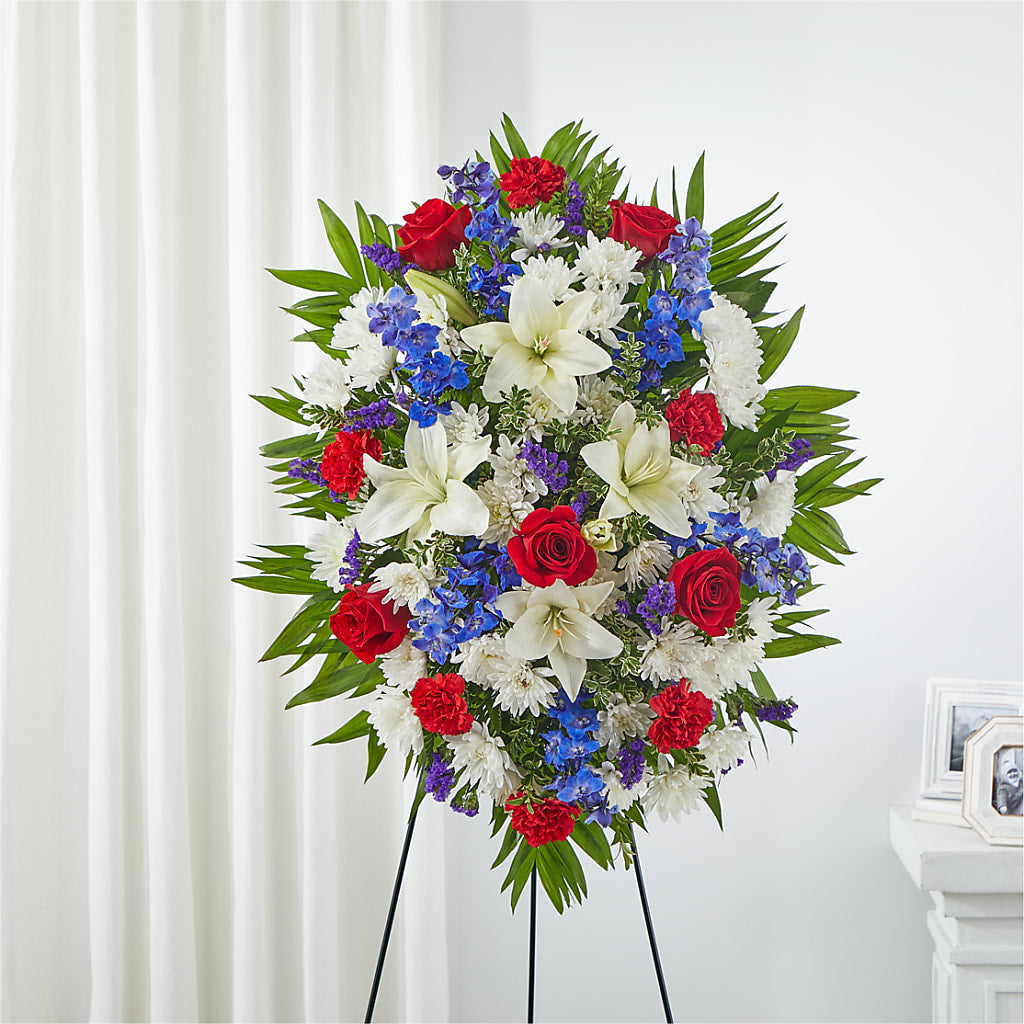 Cherished Service Standing Spray – Occasions Of Love, Huntersville NC